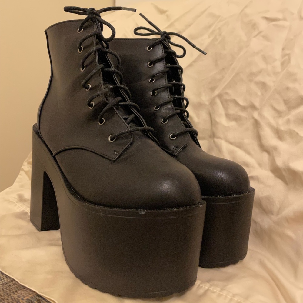 Black Platform Ankle Boots